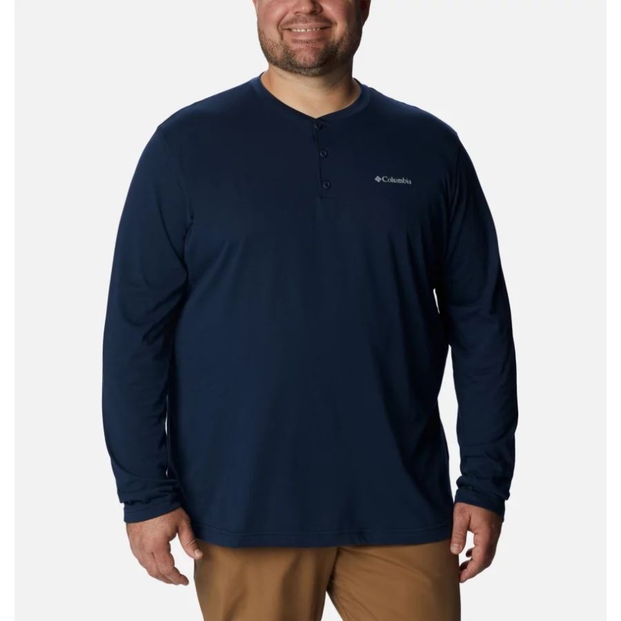 Men's Thistletown Hills Henley Big Collegiate Navy Heather Columbia Sale