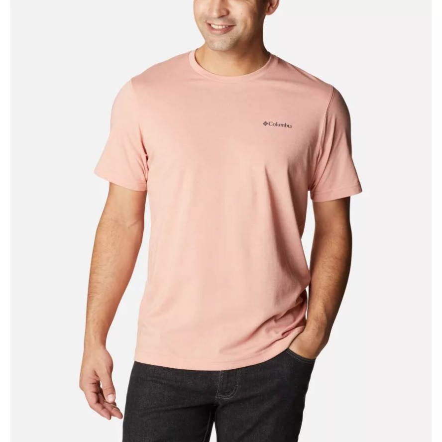 Men's Thistletown Hills Short Sleeve Shirt Big Columbia Sale Dark Coral Heather