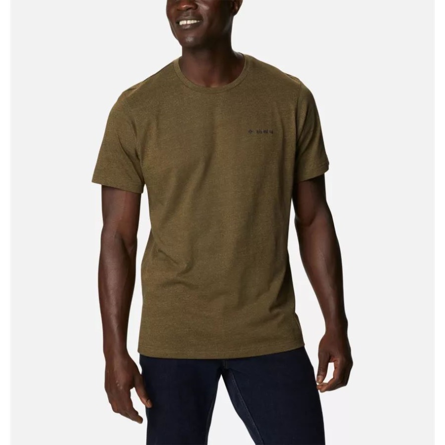 Men's Thistletown Hills Short Sleeve Shirt Tall Columbia Sale Olive Green/Savory