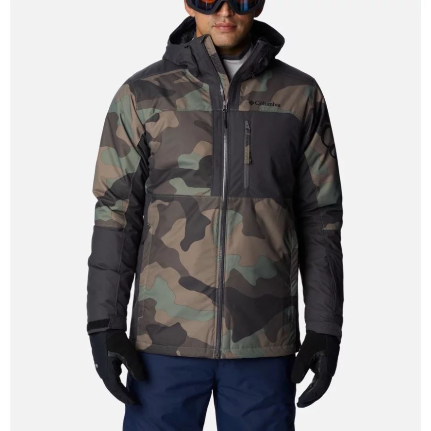 Men's Timberturner II Ski Jacket Columbia Sale Cypress Mod Camo Print/Shark