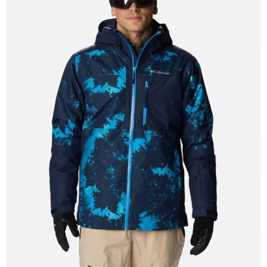 Men's Timberturner II Ski Jacket Compass Blue Look Up Print/Coll Navy Columbia Sale