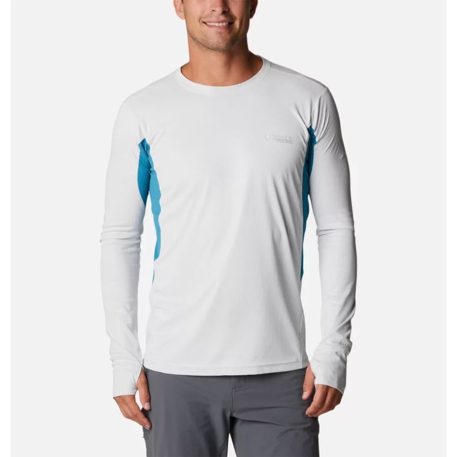 Men's Titan Pass 2.0 Technical Long Sleeve T-Shirt Nimbus Grey/Deep Marine Columbia Sale