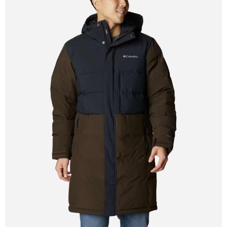 Men's Toyama Pass Down Parka Columbia Sale Black/Cordovan