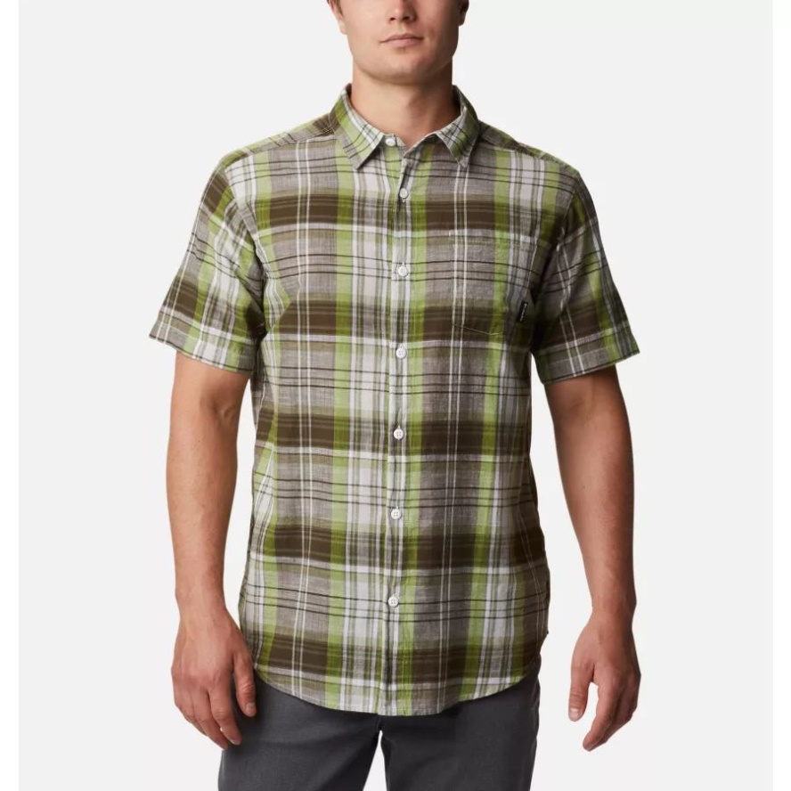 Men's Under Exposure YD Short Sleeve Shirt Matcha Madras Columbia Sale