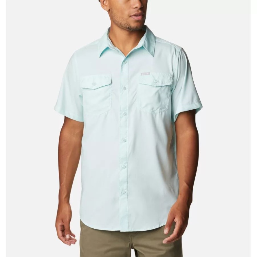 Men's Utilizer II Solid Short Sleeve Shirt Icy Morn Columbia Sale