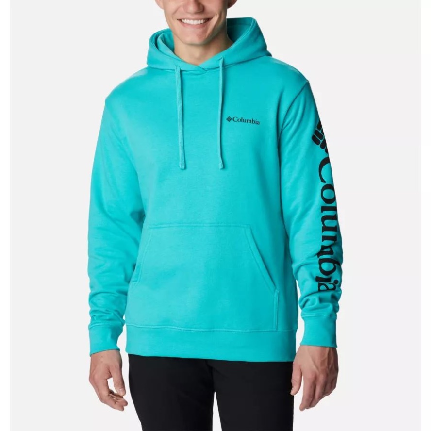Men's Viewmont II Sleeve Graphic Hoodie Bright Aqua Columbia Sale