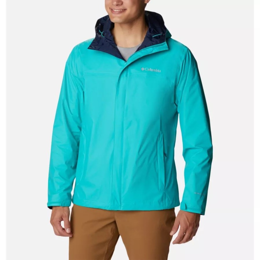 Men's Watertight II Rain Jacket Tall Bright Aqua Columbia Sale