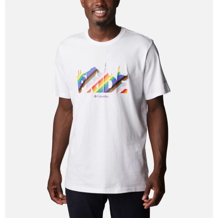 Men's Wild Places T-Shirt Columbia Sale White/Outdoorsy Pride