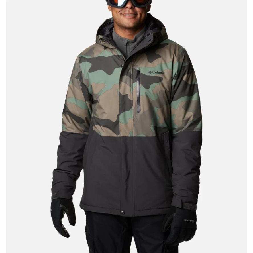 Men's Winter District Ski Jacket Columbia Sale Shark/Cypress Mod Camo Print