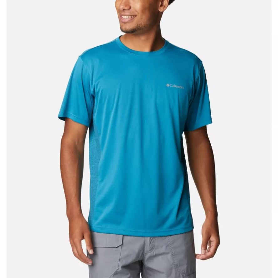 Men's Zero Ice Cirro-Cool Technical T-Shirt Columbia Sale Deep Marine/Deep Marine Heather