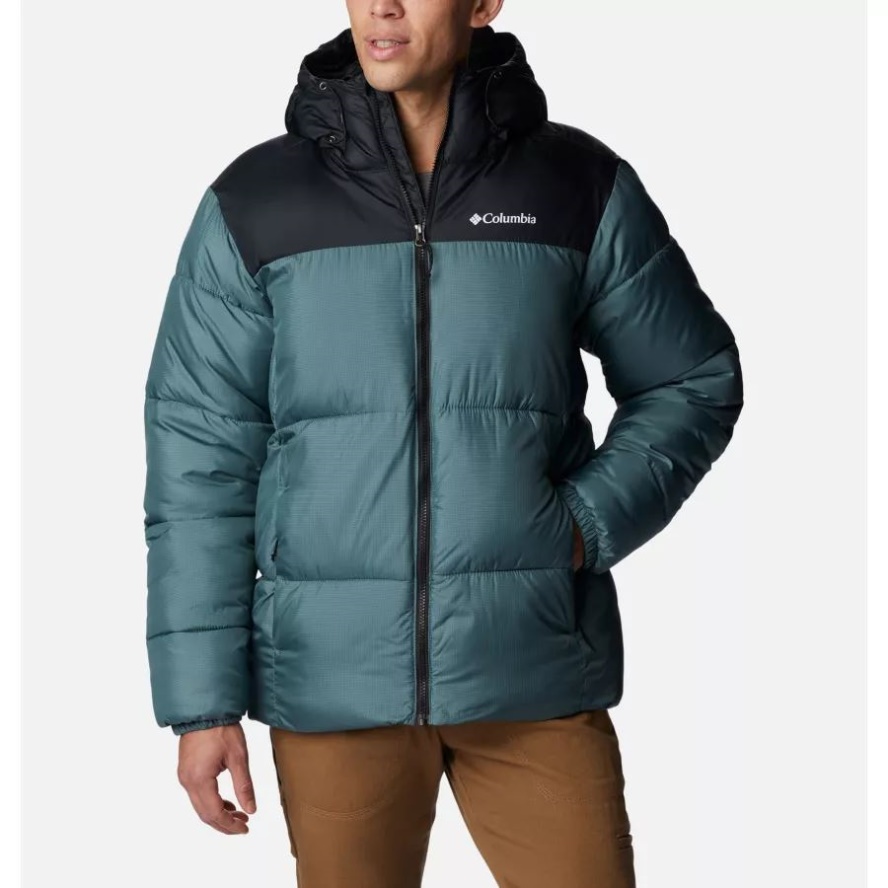 Metal/Black Columbia Sale Men's Puffect Hooded Puffer Jacket