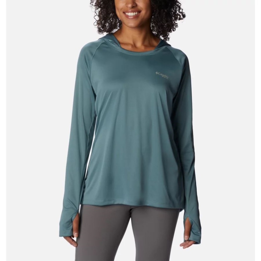 Metal/Safari Logo Women's PFG Tidal Tee Hoodie Columbia Sale