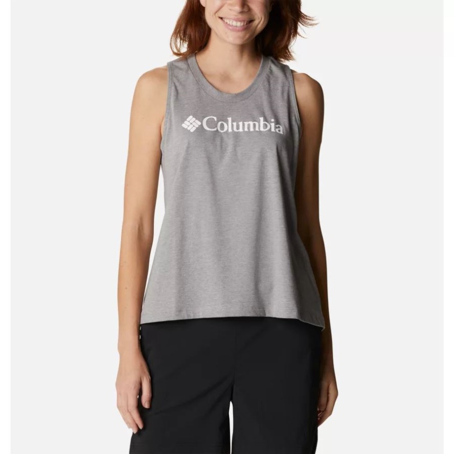 Monument Heather/White Branded Columbia Sale Women's North Cascades Casual Graphic Tank Top