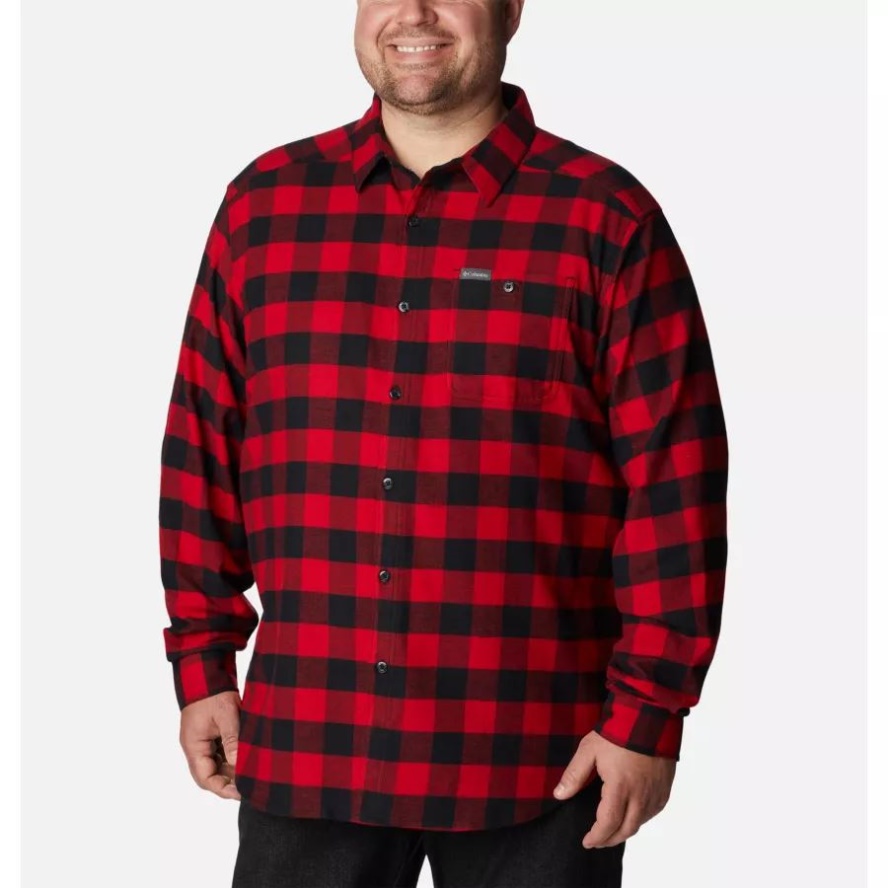 Mountain Red Buffalo Check Men's Cornell Woods Flannel Long Sleeve Shirt Big Columbia Sale
