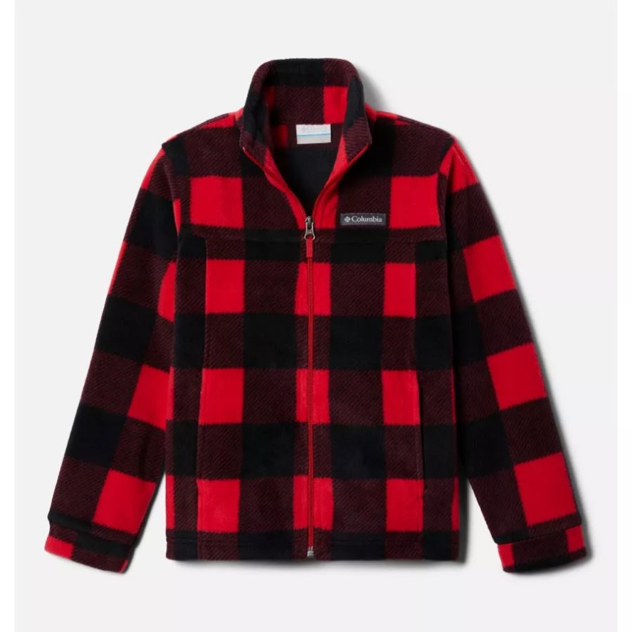 Mountain Red Check Columbia Sale Boys' Zing III Printed Fleece Jacket