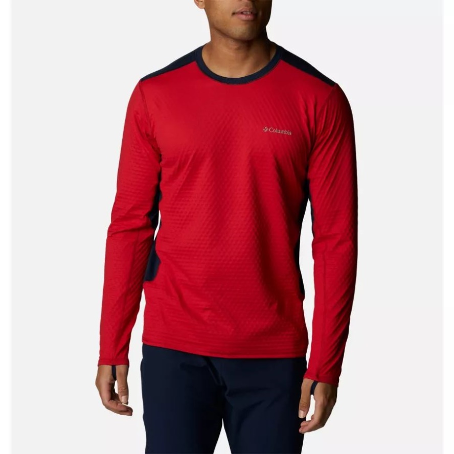Mountain Red/Collegiate Navy Men's Bliss Ascent Long Sleeve Shirt Columbia Sale