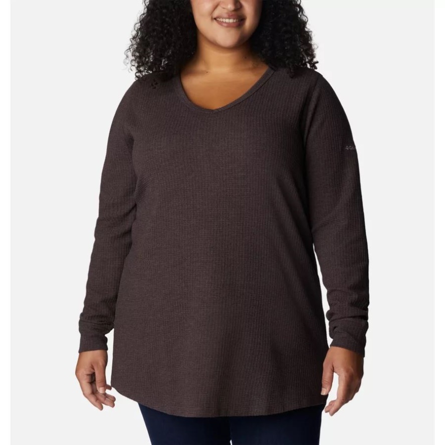 New Cinder Heather Columbia Sale Women's Pine Peak Long Sleeve Thermal Tunic Plus Size