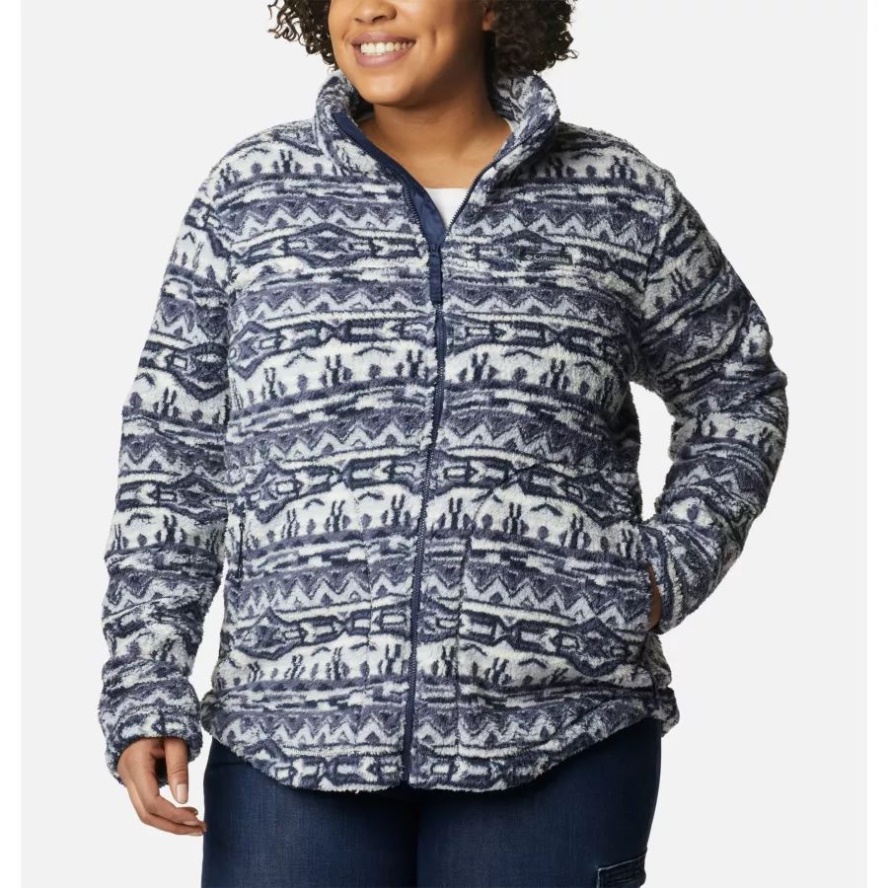 Nocturnal 80s Stripe Print Columbia Sale Women's West Bend Full Zip Fleece Jacket Plus Size