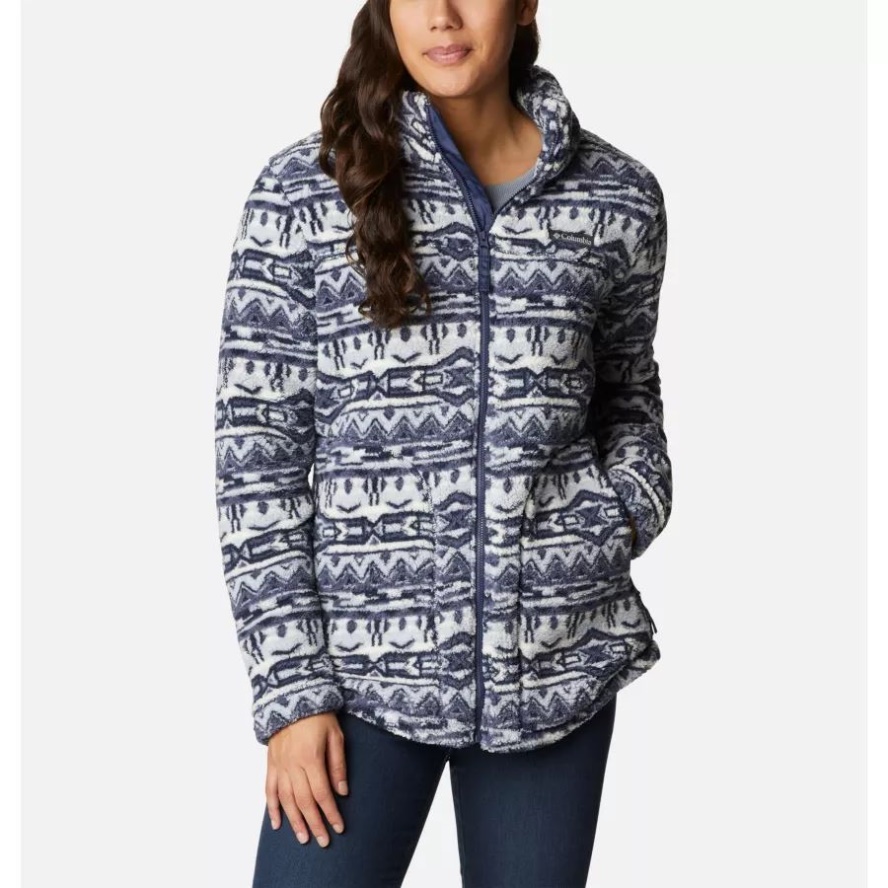 Nocturnal 80s Stripe Print Columbia Sale Women's West Bend Full Zip Fleece Jacket