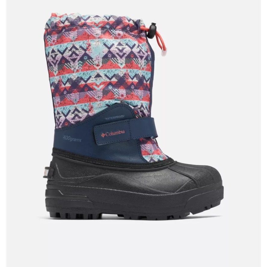 Nocturnal/Blush Pink Big Kids' Powderbug Forty Print Boot Columbia Sale