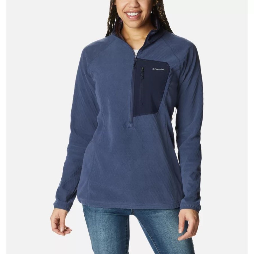 Nocturnal/Dark Nocturnal Columbia Sale Women's W Outdoor Tracks Half Zip Fleece Technical Pullover