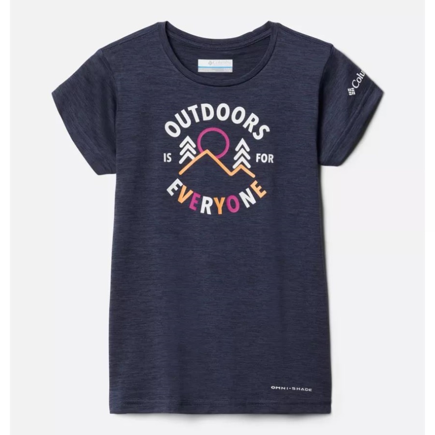 Nocturnal Heather All Together 2 Girls' Mission Peak Short Sleeve Graphic T-Shirt Columbia Sale