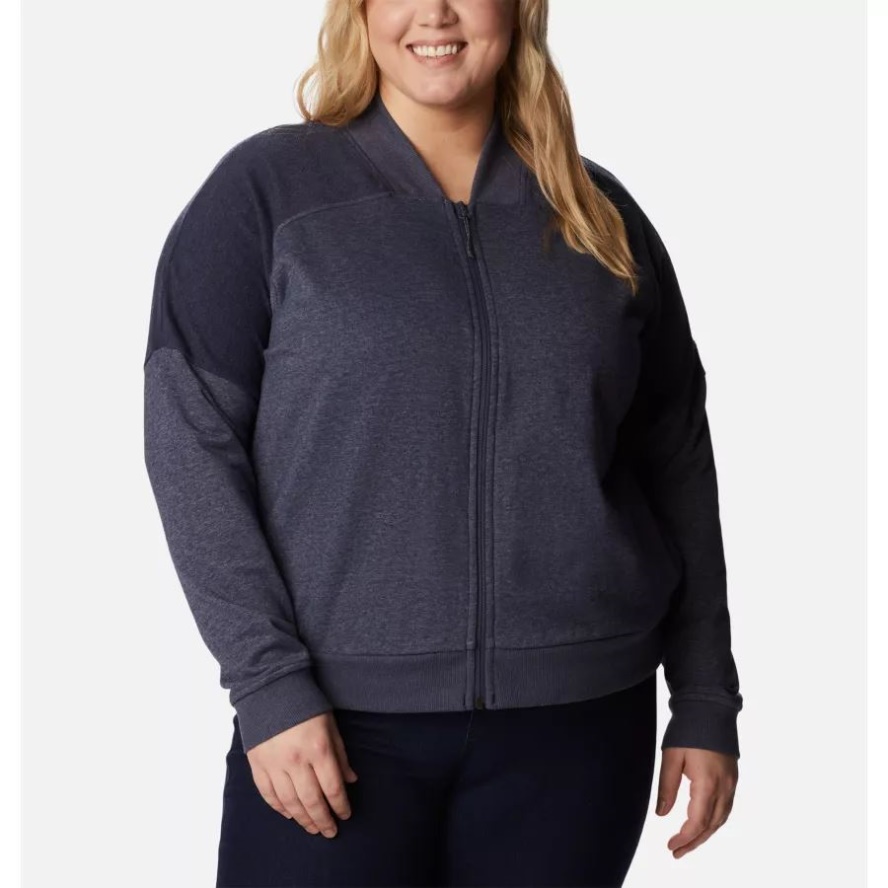 Nocturnal Heather Columbia Sale Women's Columbia Sale Lodge French Terry Full Zip Jacket Plus Size