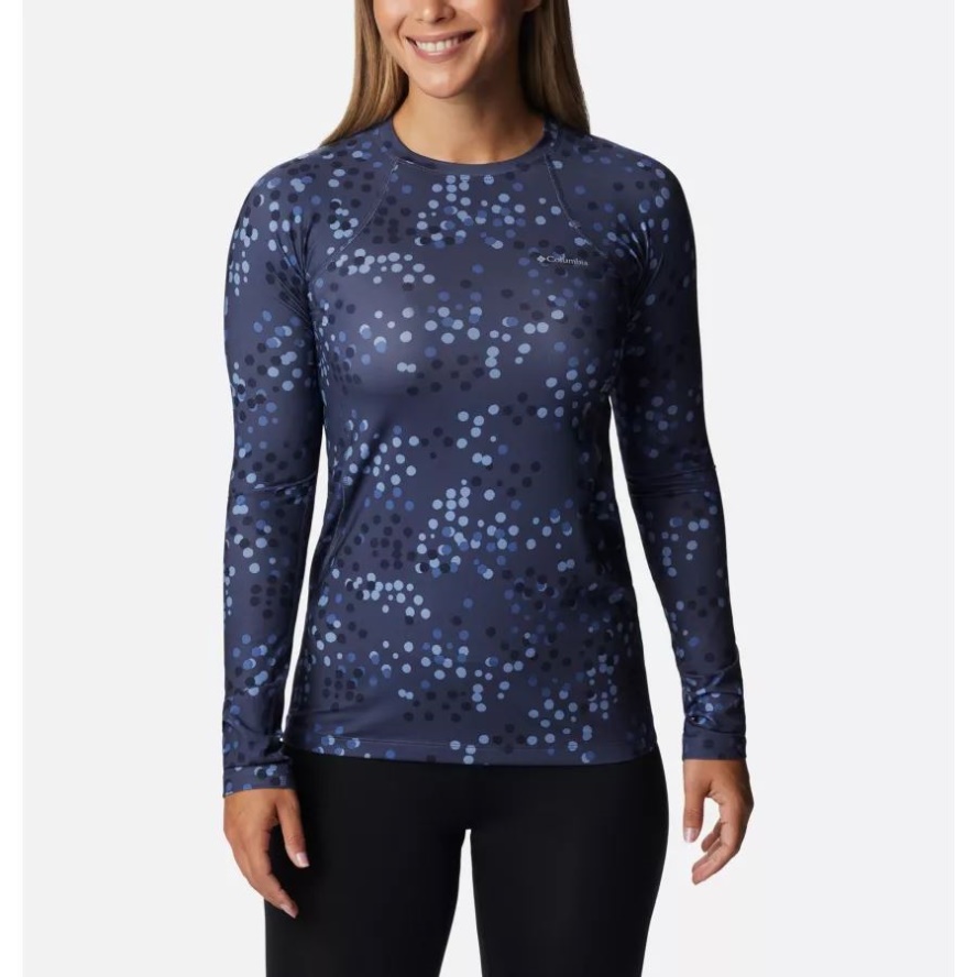 Nocturnal Polka Dot Print Women's Midweight Baselayer Crew Columbia Sale