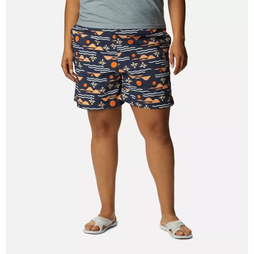 Nocturnal/Seaside Multi Women's Sandy River II Printed Shorts Plus Size Columbia Sale
