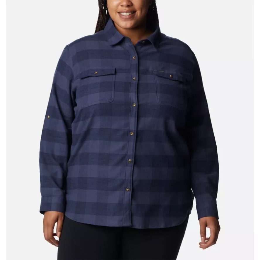 Nocturnal Twill Columbia Sale Women's Pine Street Stretch Flannel Plus Size