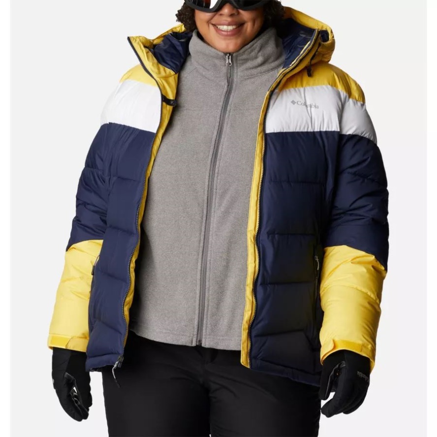 Nocturnal/White/Sun Glow Women's Abbott Peak Insulated Jacket Plus Size Columbia Sale