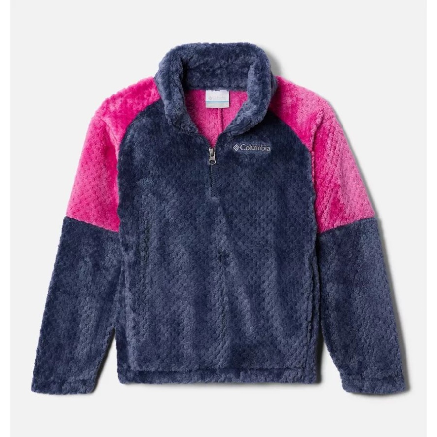 Nocturnal/Wild Fuchsia Youth Fire SideII Sherpa Half Zip Fleece Columbia Sale