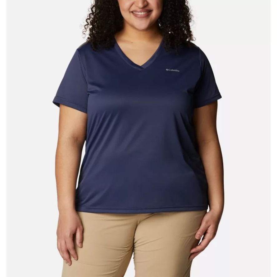 Nocturnal Women's Columbia Sale Hike Short Sleeve V Neck Shirt Plus Size Columbia Sale