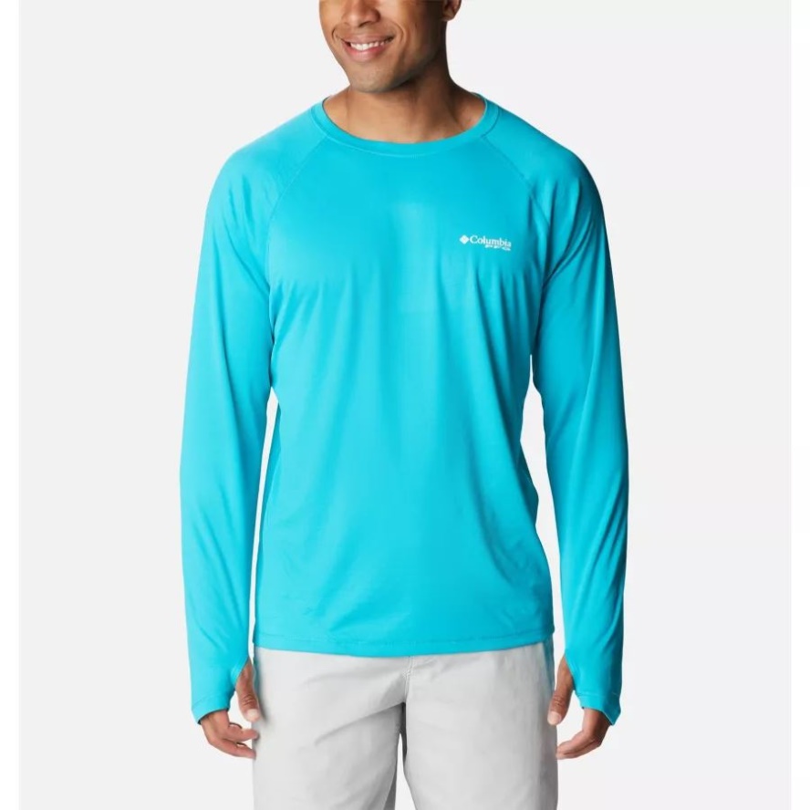 Ocean Teal Men's PFG Zero Rules Ice Long Sleeve Shirt Columbia Sale