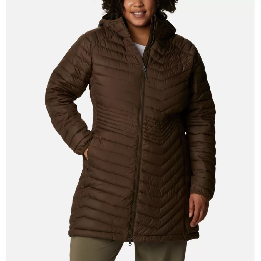 Olive Green Women's Powder Lite Mid Jacket Plus Size Columbia Sale