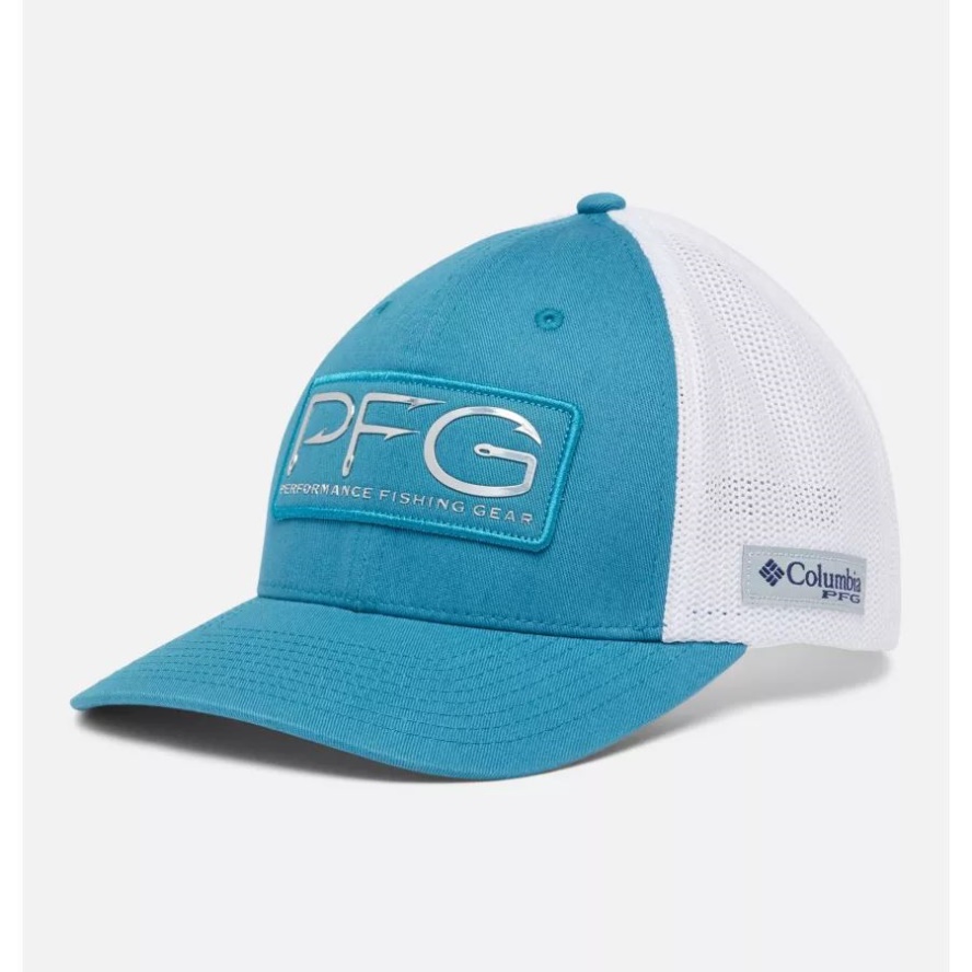 PFG Hooks Mesh Ball Cap Mid Crown Columbia Sale Deep Marine/Silver