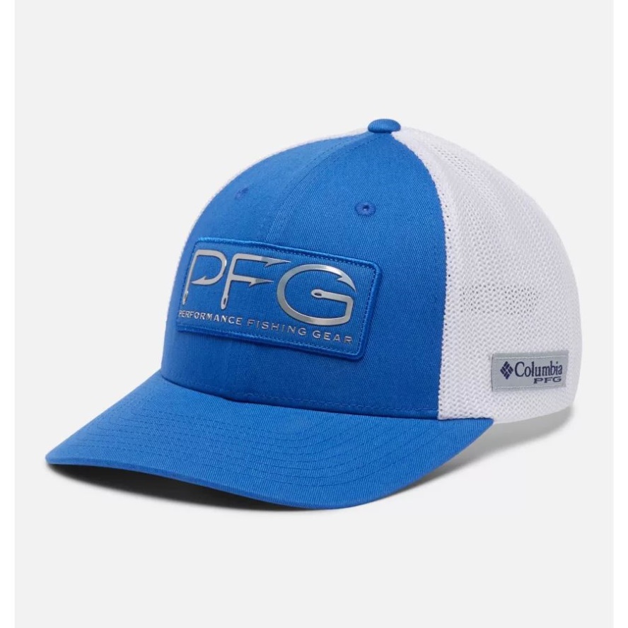 PFG Hooks Mesh Ball Cap Mid Crown Vivid Blue/Silver Columbia Sale