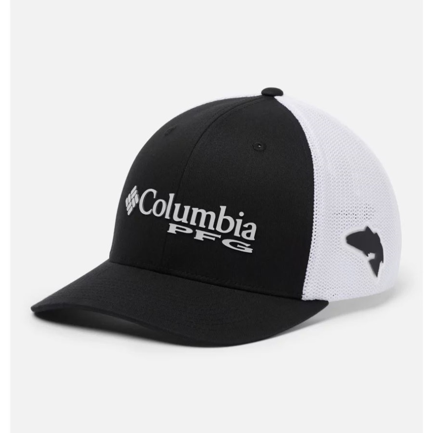 PFG Logo Mesh Ball Cap Mid Crown Columbia Sale Black