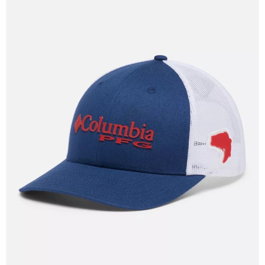 PFG Logo Mesh Snapback Mid Crown Carbon/Red Spark Columbia Sale
