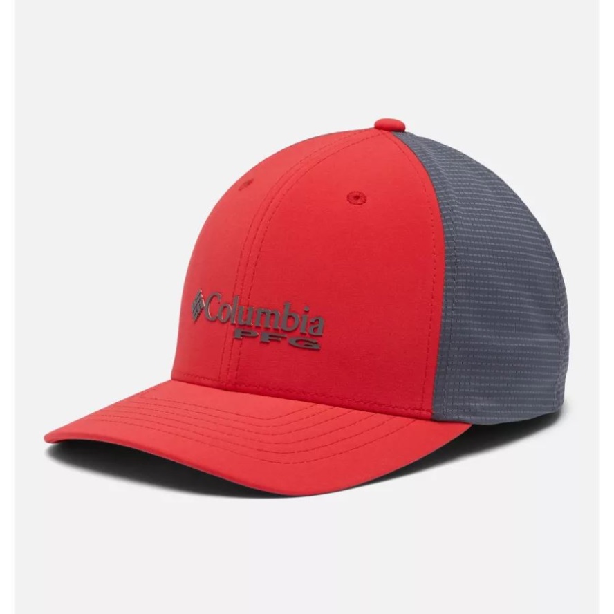 PFG Logo Signature 110 High Crown Columbia Sale Red Hibiscus/City Grey