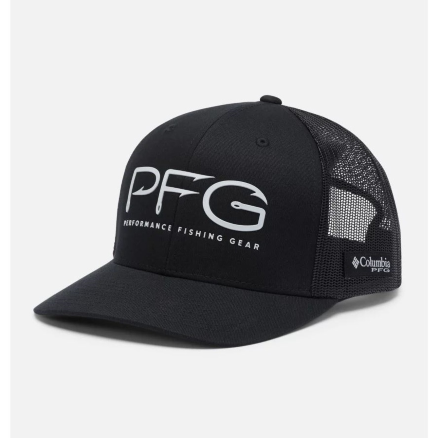 PFG Mesh Snap Back Hooks Ball Cap High Crown Columbia Sale Black/PFG Hook