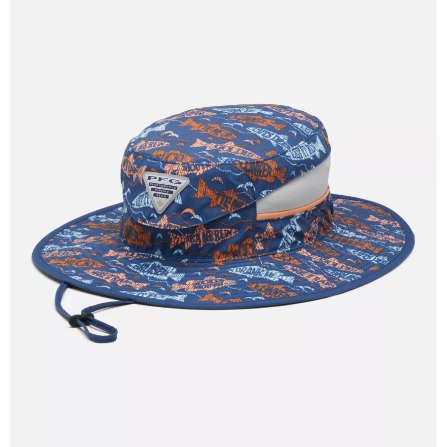 PFG Super Backcast Booney Hat Carbon/Fishfinder Print Columbia Sale