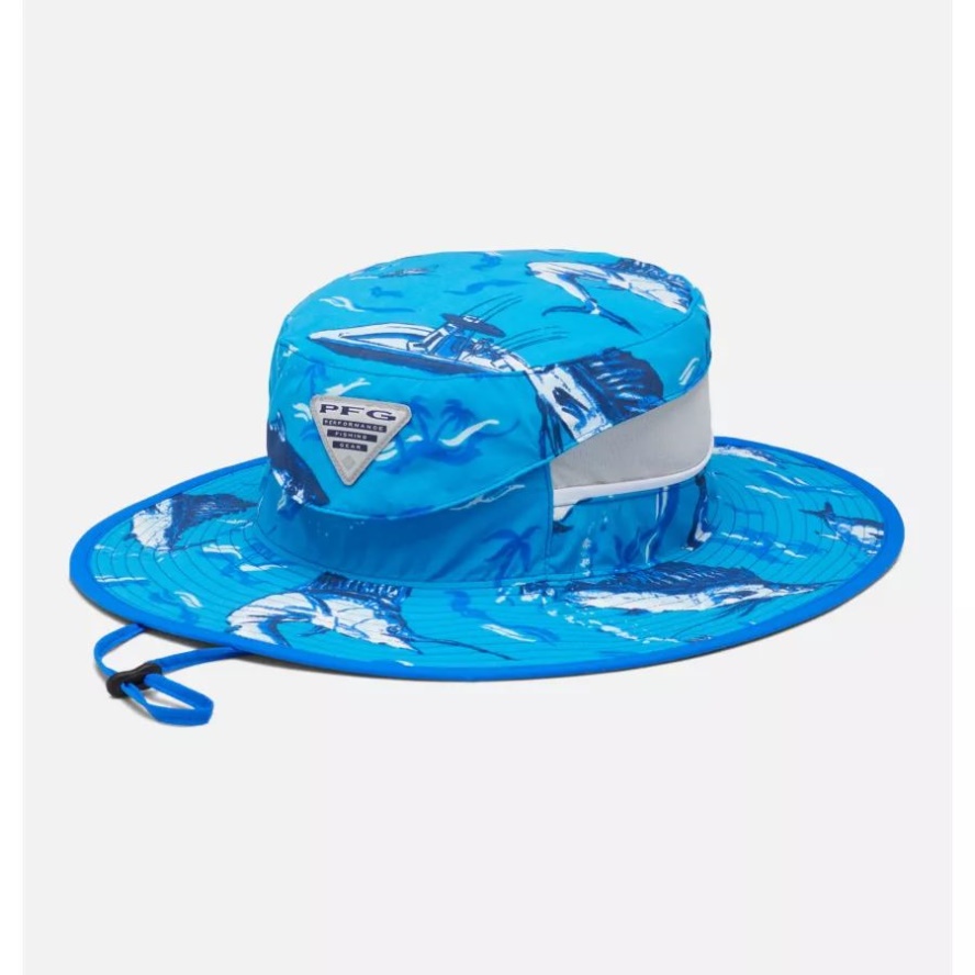 PFG Super Backcast Booney Hat Columbia Sale Blue Macaw/Reel Dreamz Print
