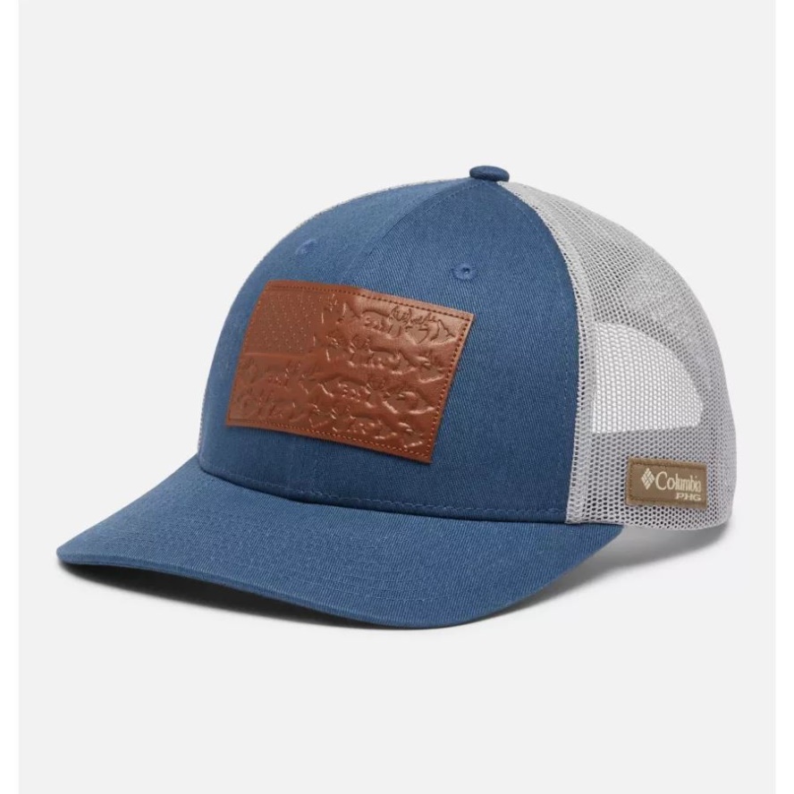 PHG Leather Game Flag Snap Back Cap- Mid Crown Zinc/Cool Grey Columbia Sale