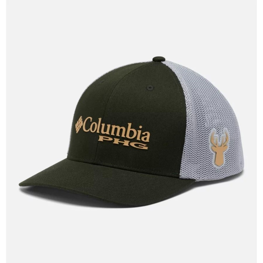 PHG Logo Mesh Ball Cap High Crown Columbia Sale Dark Forest/Deer
