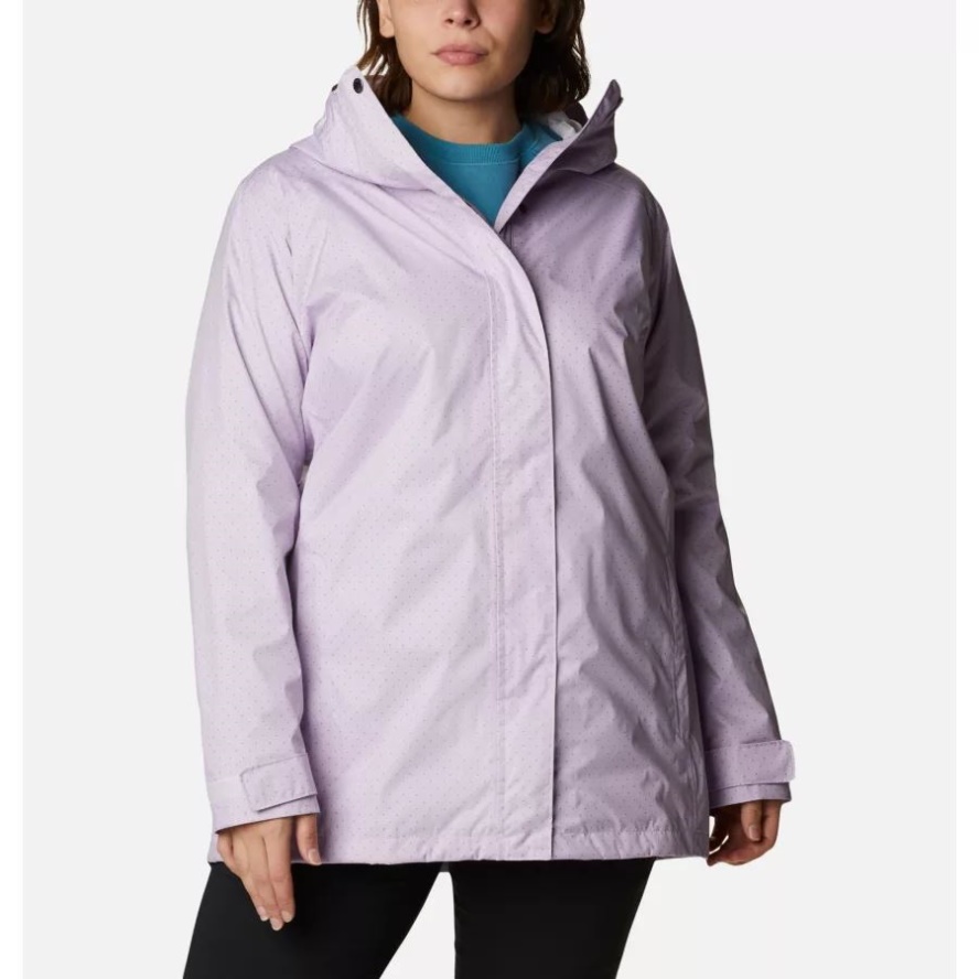 Pale Lilac Spacey Dots Print Women's Splash A Little II Jacket Plus Size Columbia Sale
