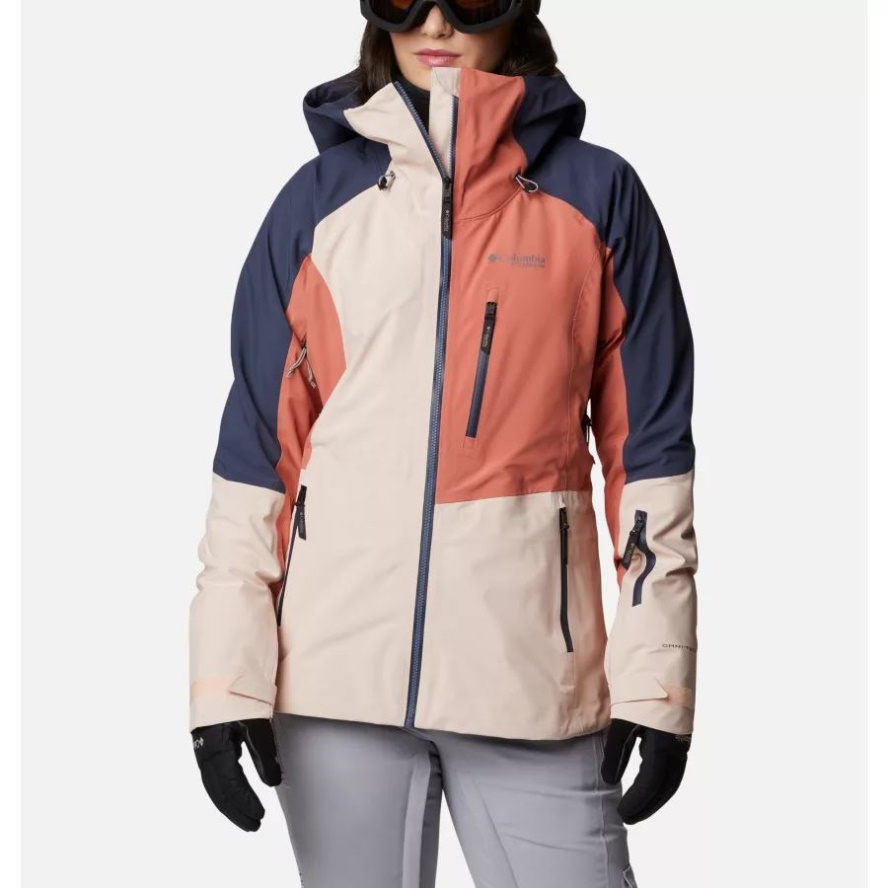 Peach Blossom/Dark Coral/Nocturnal Columbia Sale Women's Platinum Peak Waterproof Shell Ski Jacket