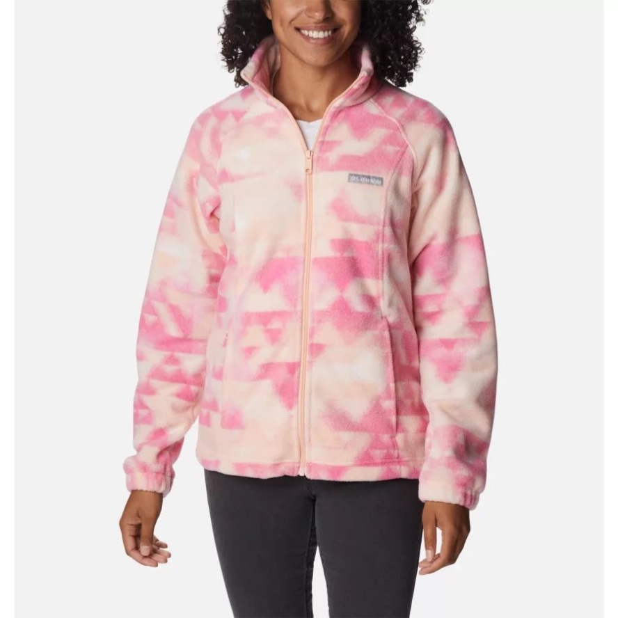 Peach Blossom/Distant Peaks Columbia Sale Women's Benton Springs Printed Full Zip Fleece Jacket