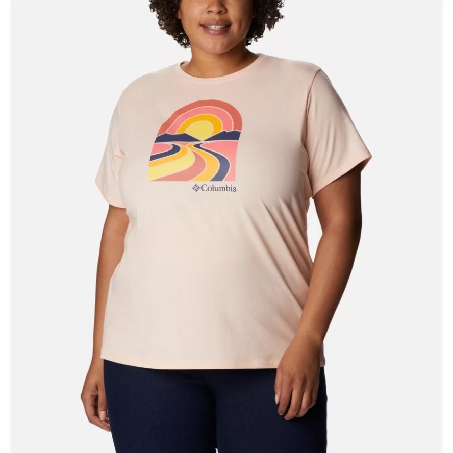 Peach Blossom Heather/Suntrek Trails Sun Trek Graphic Tee II Plus Size Columbia Sale