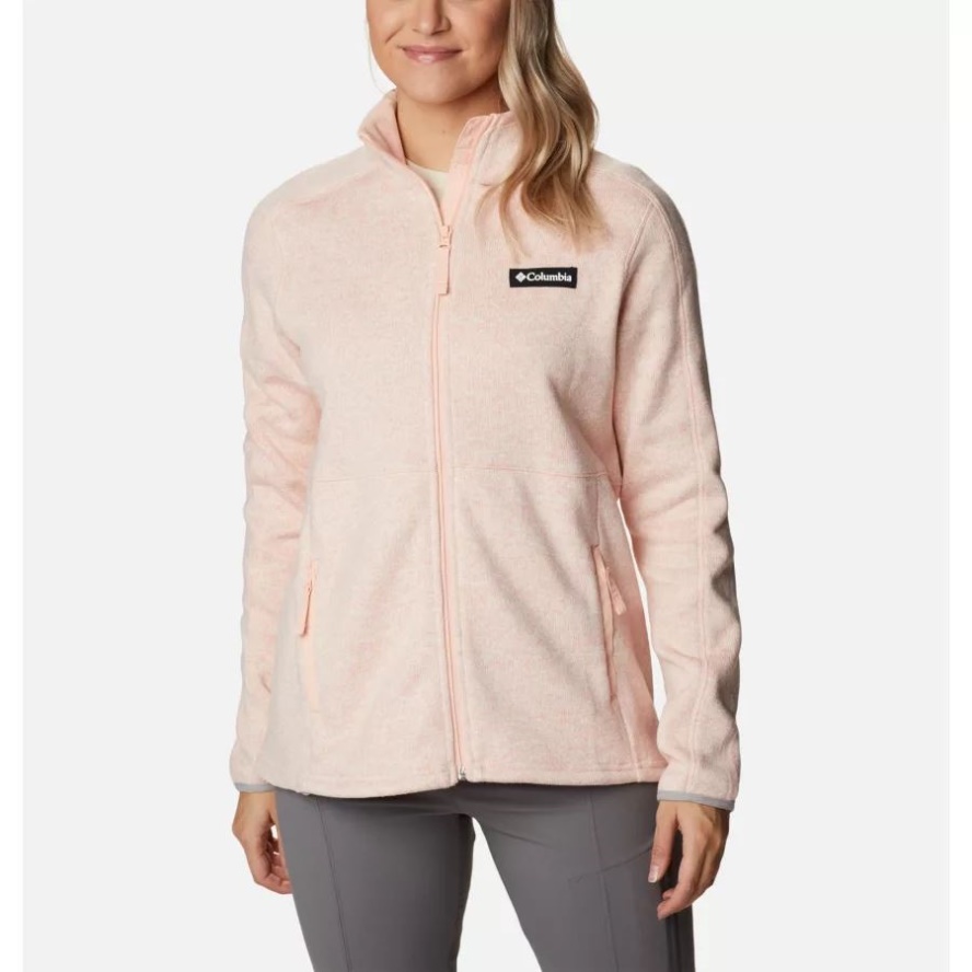 Peach Blossom Heather Women's Sweater Weather Fleece Full Zip Jacket Columbia Sale